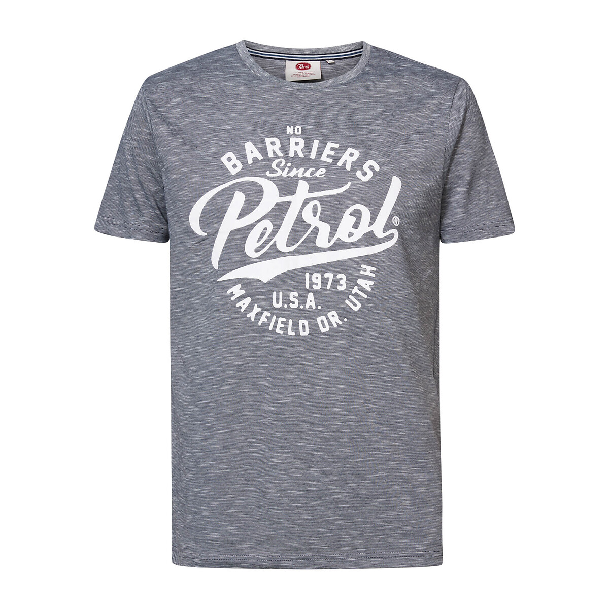 Petrol logo print t-shirt in slub cotton with crew neck , grey, Petrol ...