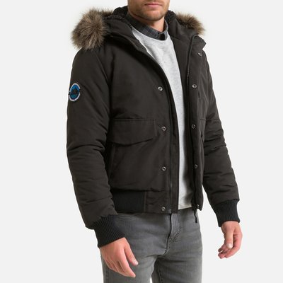 Everest Warm Bomber Jacket with Zip Fastening and Hood SUPERDRY