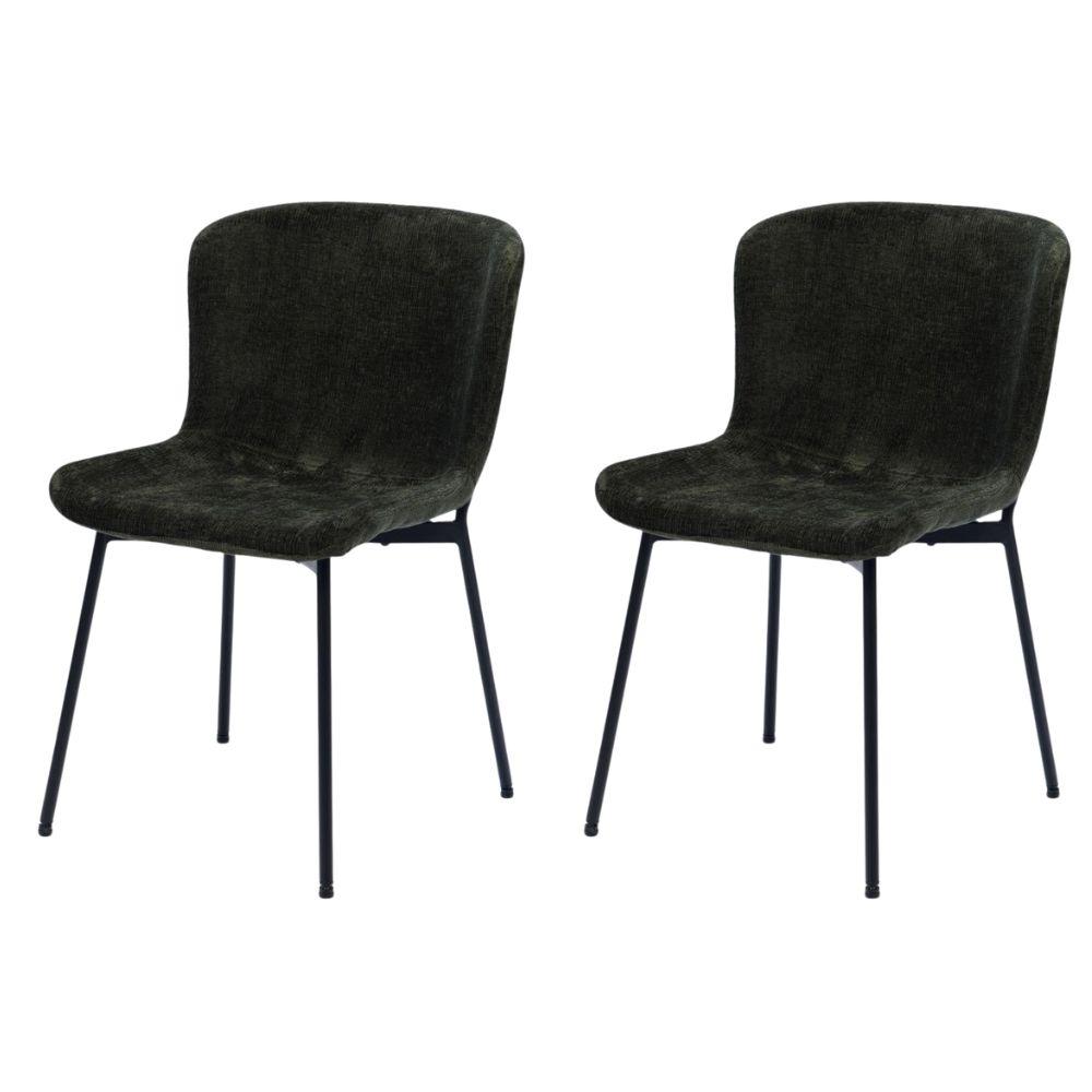 Chaise de salle à manger en tissu et métal Arabelle (lot de 2), AMADEUS