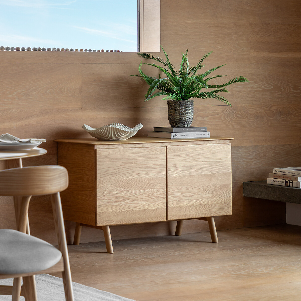 Murwara Solid Oak 2-Door Compact Sideboard, ÉDITÉ