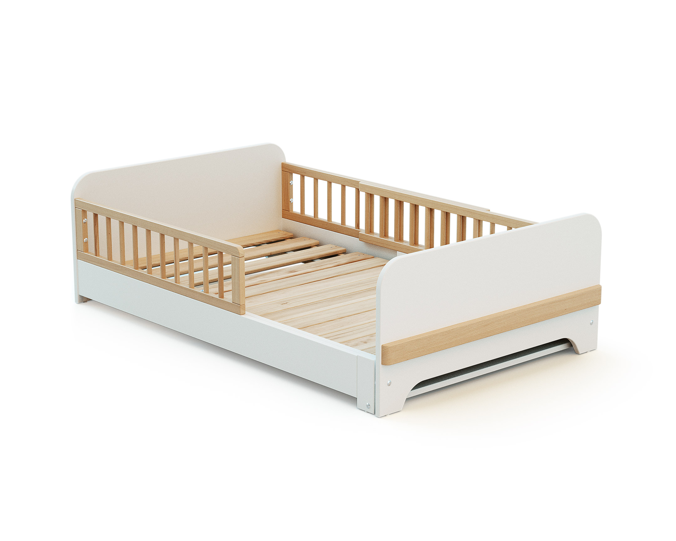 Lit au sol enfant extensible en bois 80x140-165-190 CARROUSEL, JURABABY