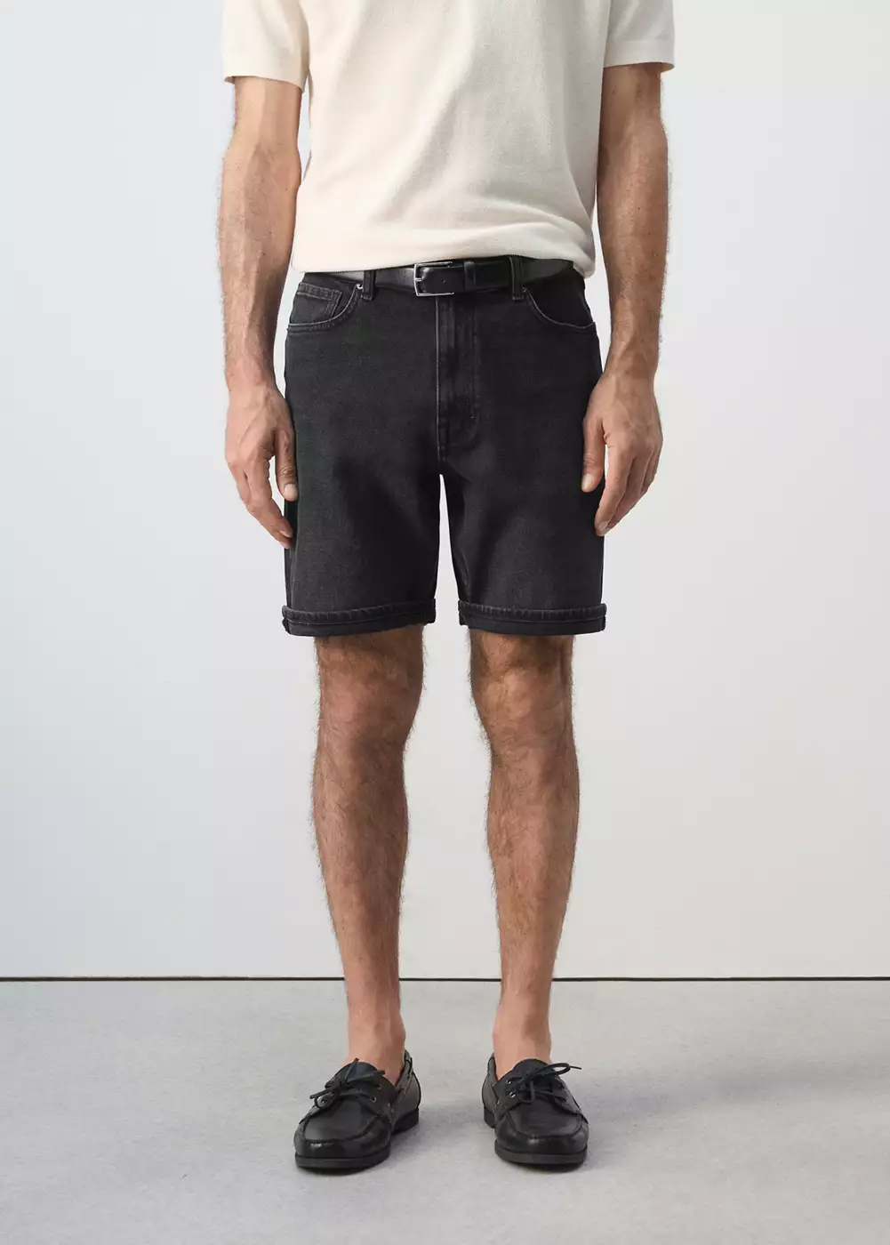 Bermuda slim-fit à revers, MANGO MAN