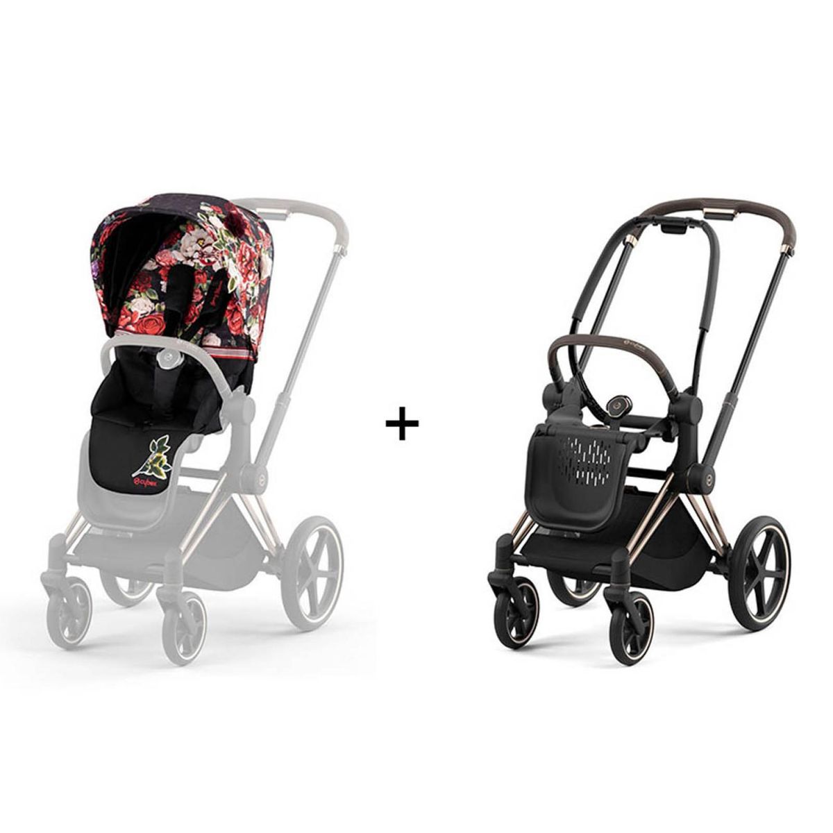 Cybex - PLATINUM - Poussette combinée 3 en 1 PRIAM avec coque-auto Cloud T  i-Size