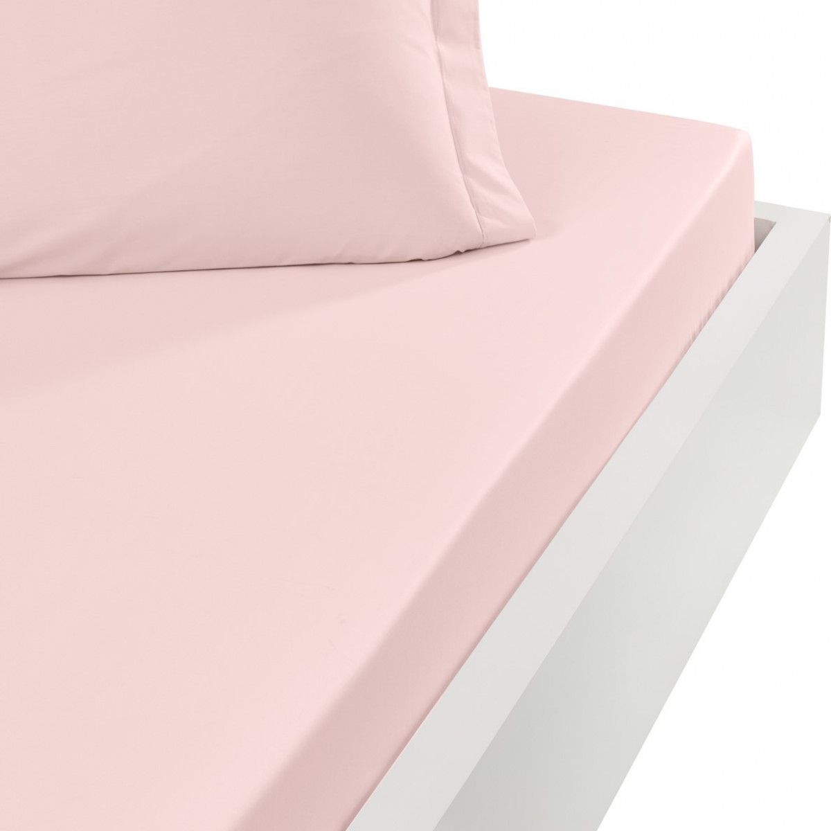 Drap housse uni en satin de coton 120 fils bonnet 40cm versailles plus -  marine - 140x190 cm - Conforama