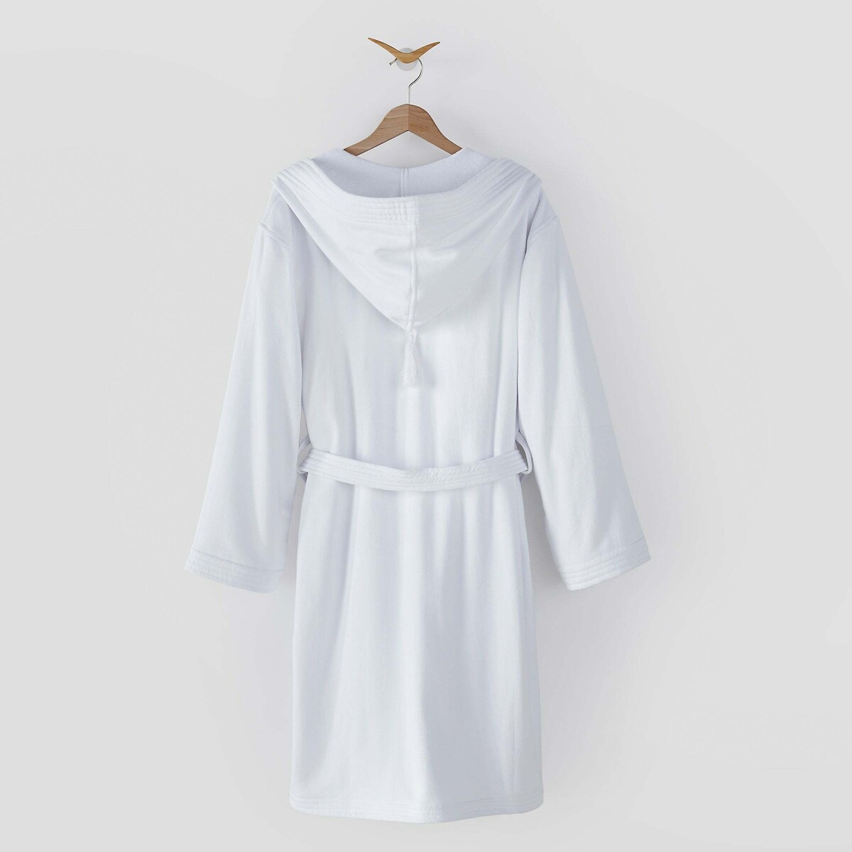 Product photograph of Antalya Hooded Bathrobe With Organic Cotton Pompom from La Redoute UK.