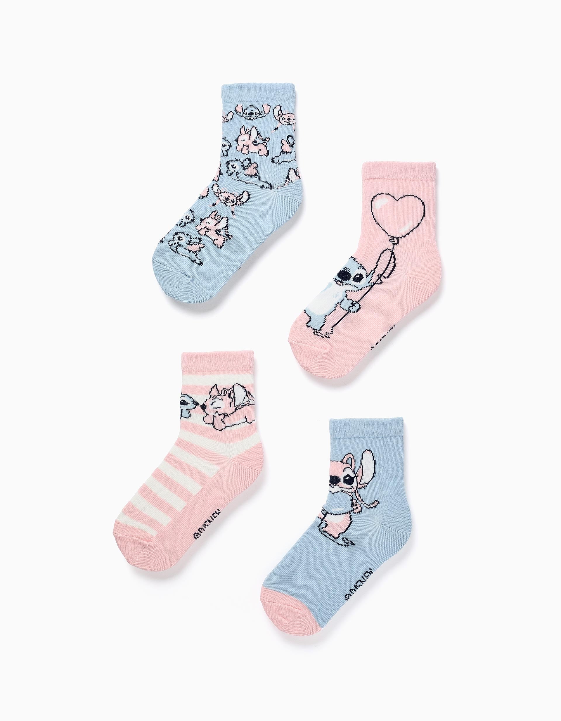 Lot de 4 paires de chaussettes avec imprimés Stitch, ZIPPY