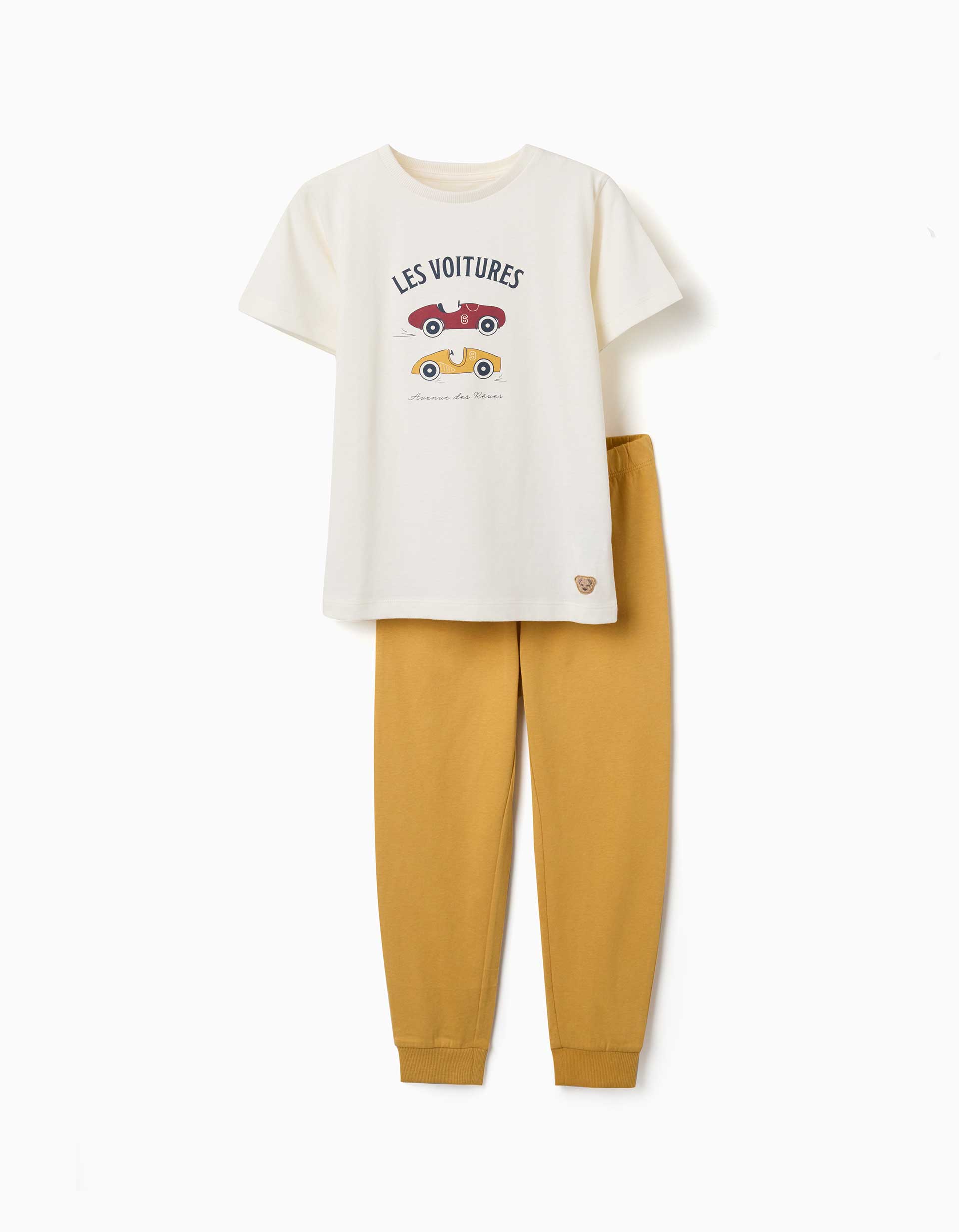 Pyjama à manches courtes avec imprimé voitures de course, ZIPPY