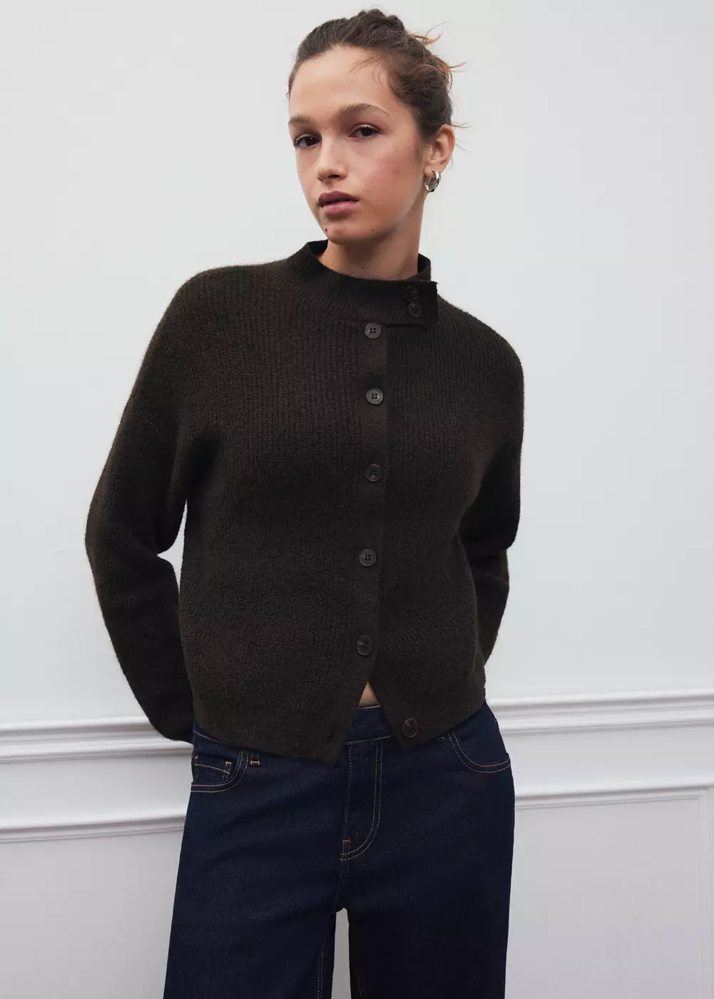 Cardigan côtelé avec boutons, MANGO TEEN
