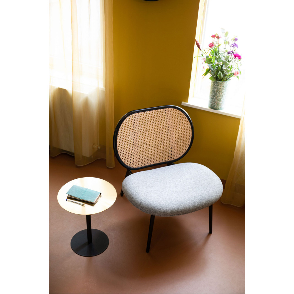 Fauteuil lounge en tissu et cannage - SPIKE, ZUIVER