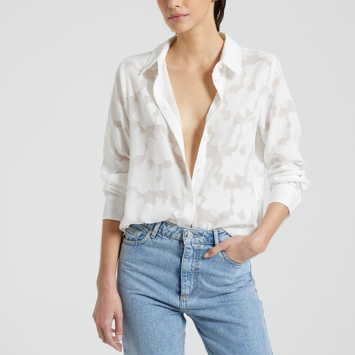 Image of Pointed Collar Blouse