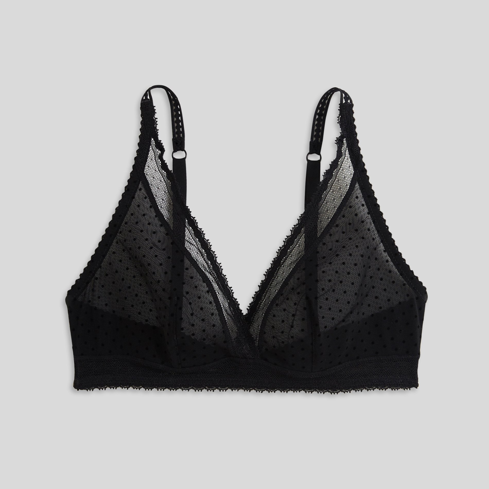 Soutien-gorge triangle foulard ADELE en tulle flocké, Oeko-Tex, MONOPRIX