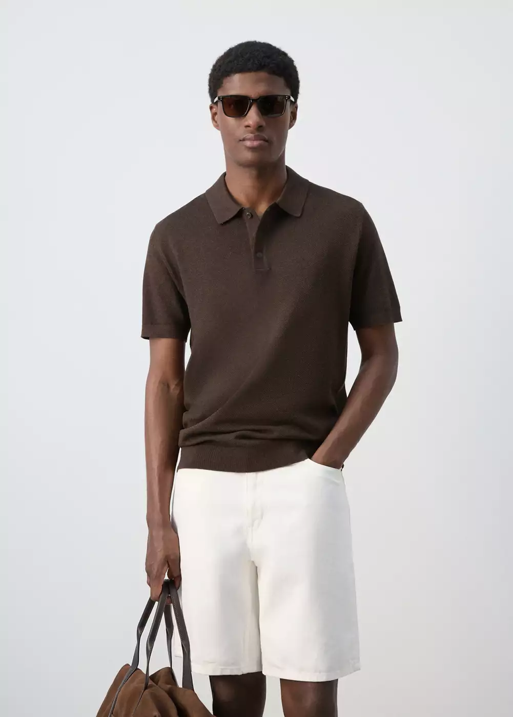 Polo mélange coton maille fine, MANGO MAN