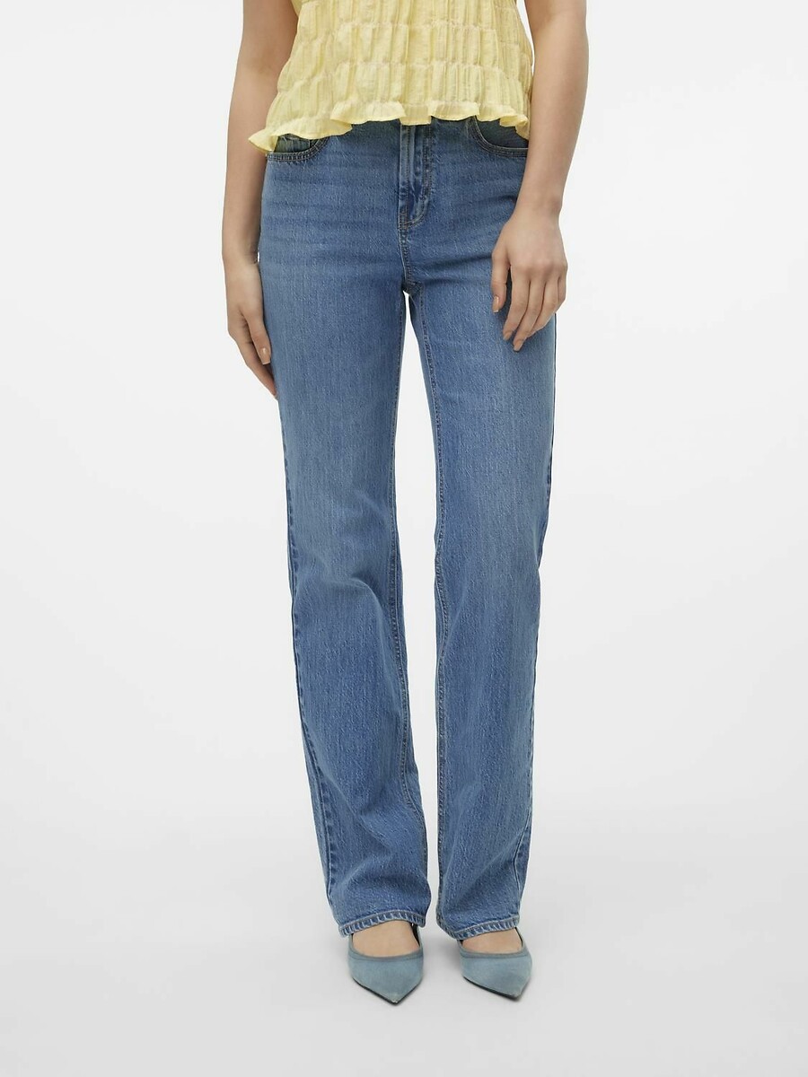 Rechte jeans, hoge taille