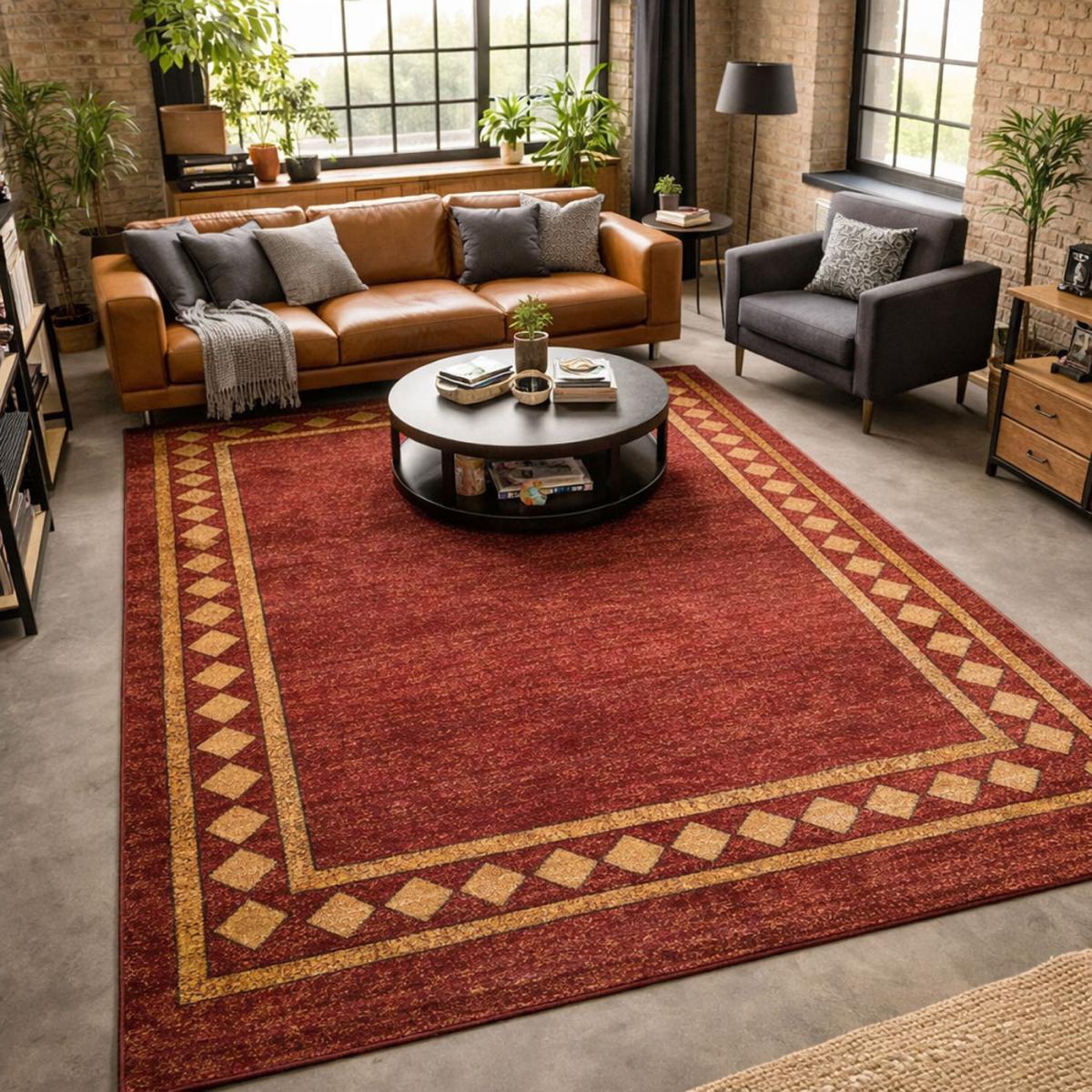 Tapis salon et chambre tissé motif simple CHOBAY 3, UN AMOUR DE TAPIS