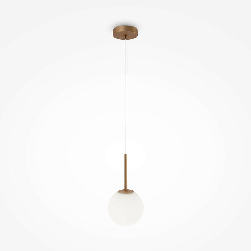 Suspension globe dorée - verre dépoli 15 cm DELTONA, PIER IMPORT