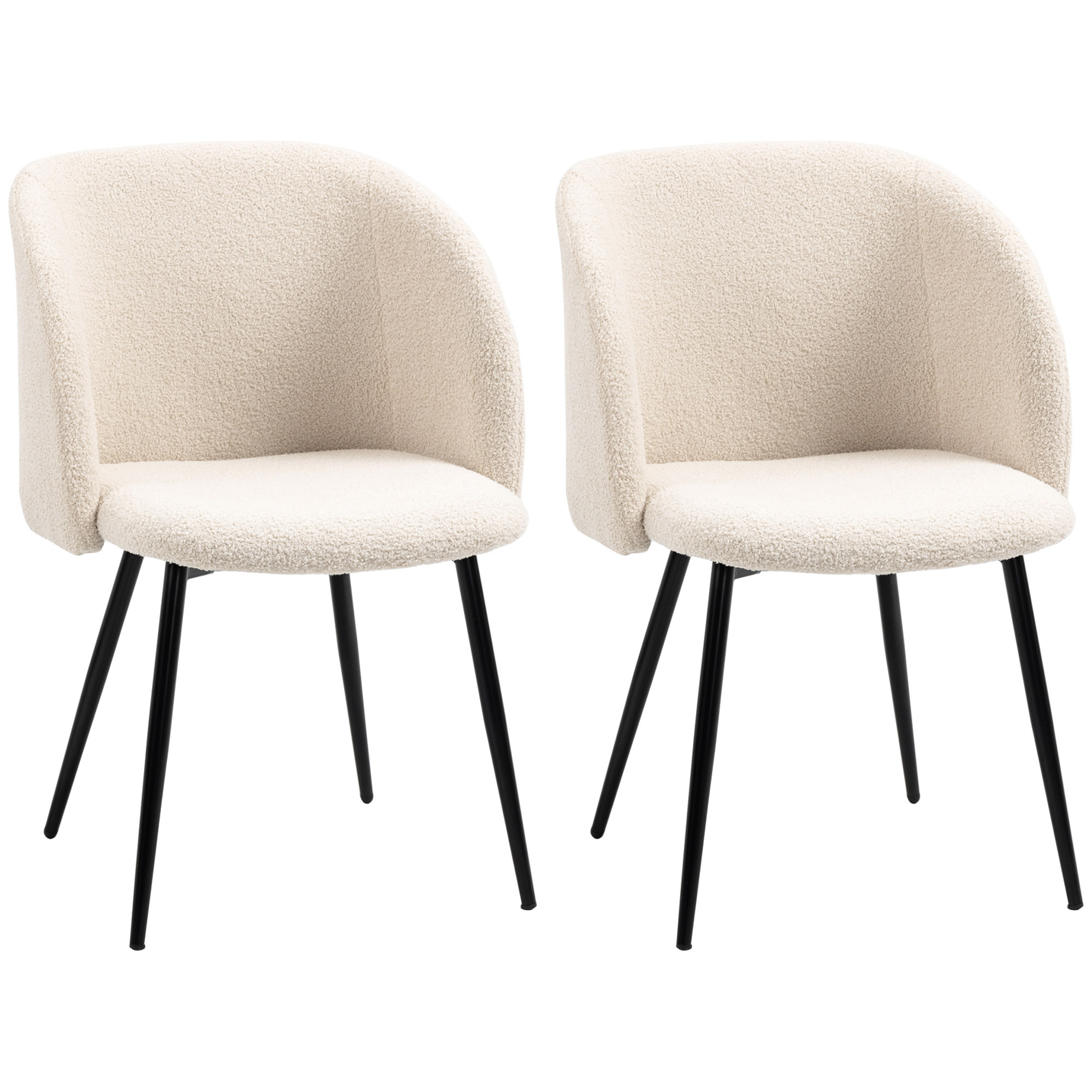 Chaise de salle à manger Polyester Beige, HOMCOM