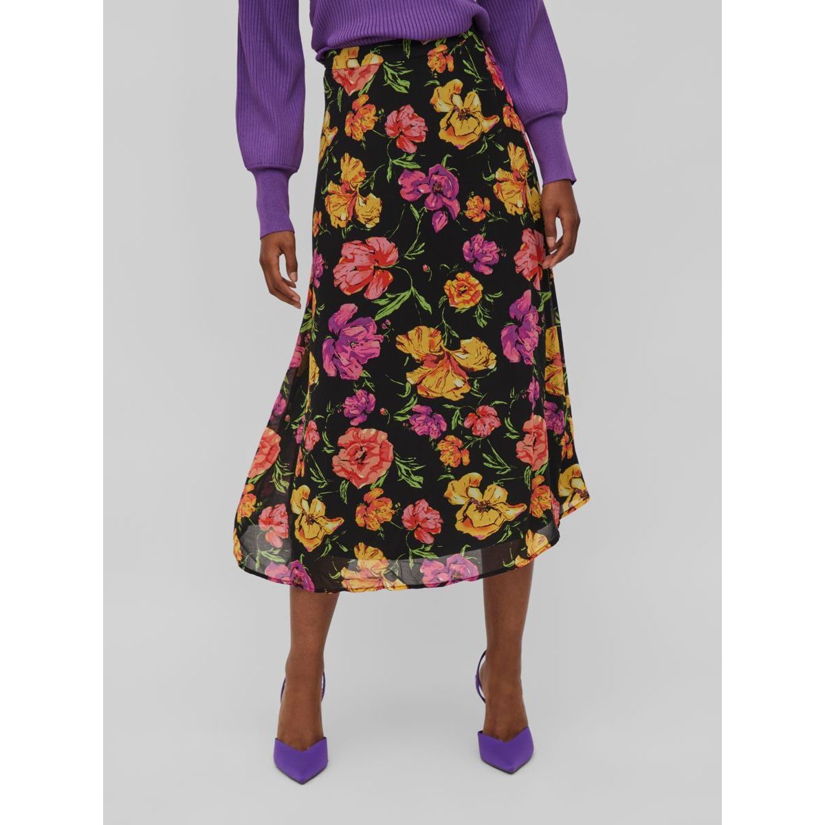 Jupe mi longue taille haute sales