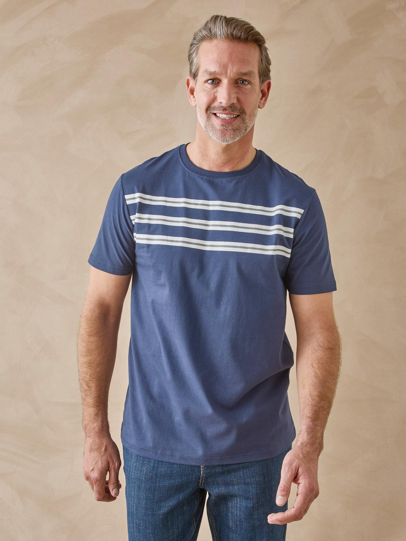 Lot de 2 tee-shirts rayés homme, DAXON