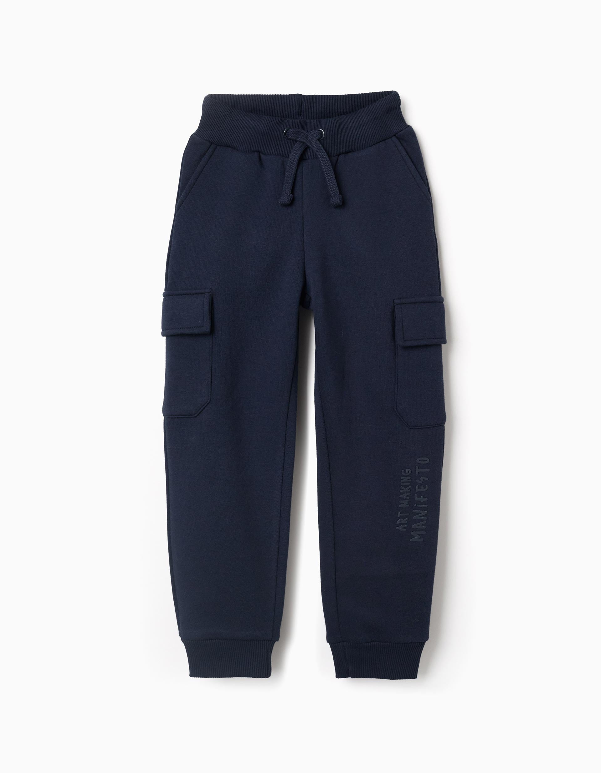 Pantalon de jogging en coton peigné avec poches cargo et imprimé, ZIPPY