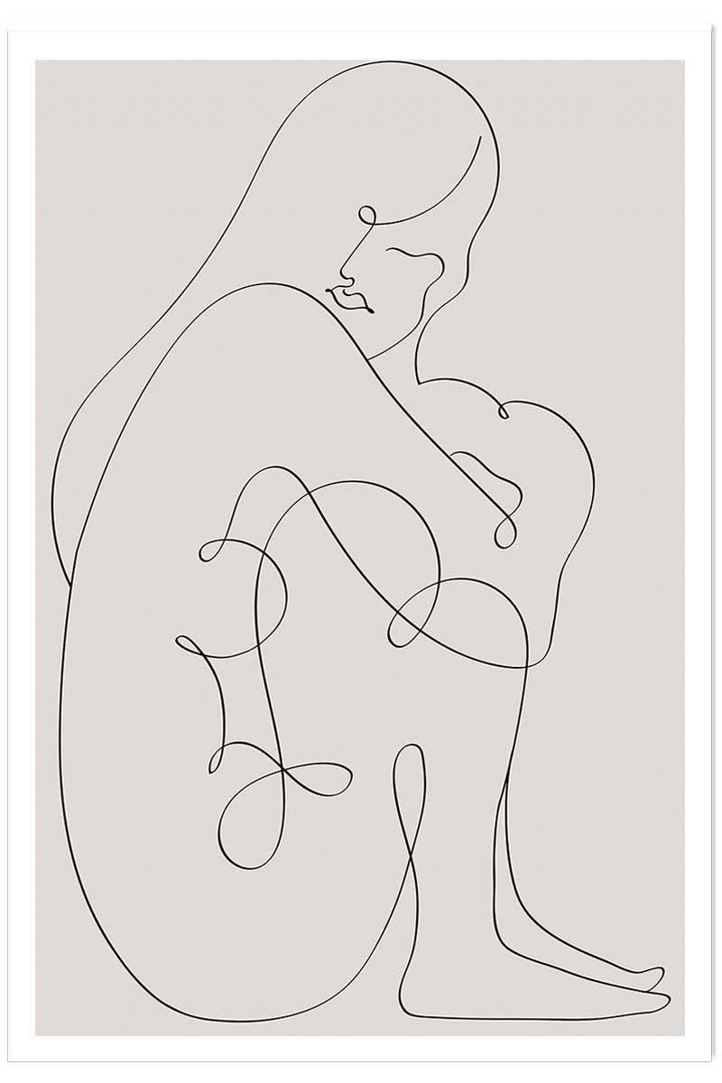 Affiche Pudeur line art, HEXOA