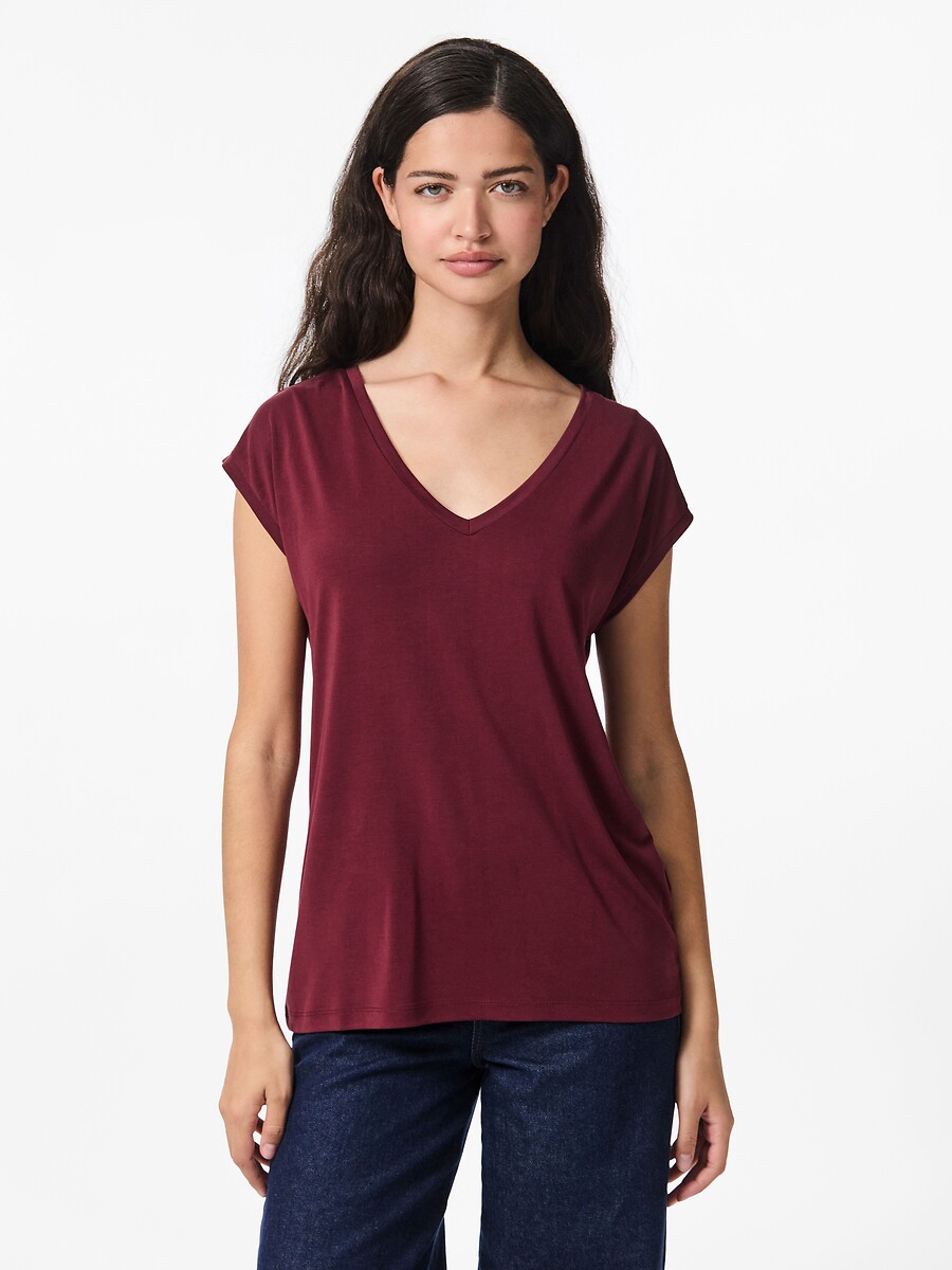 Camiseta con cuello de pico, PIECES