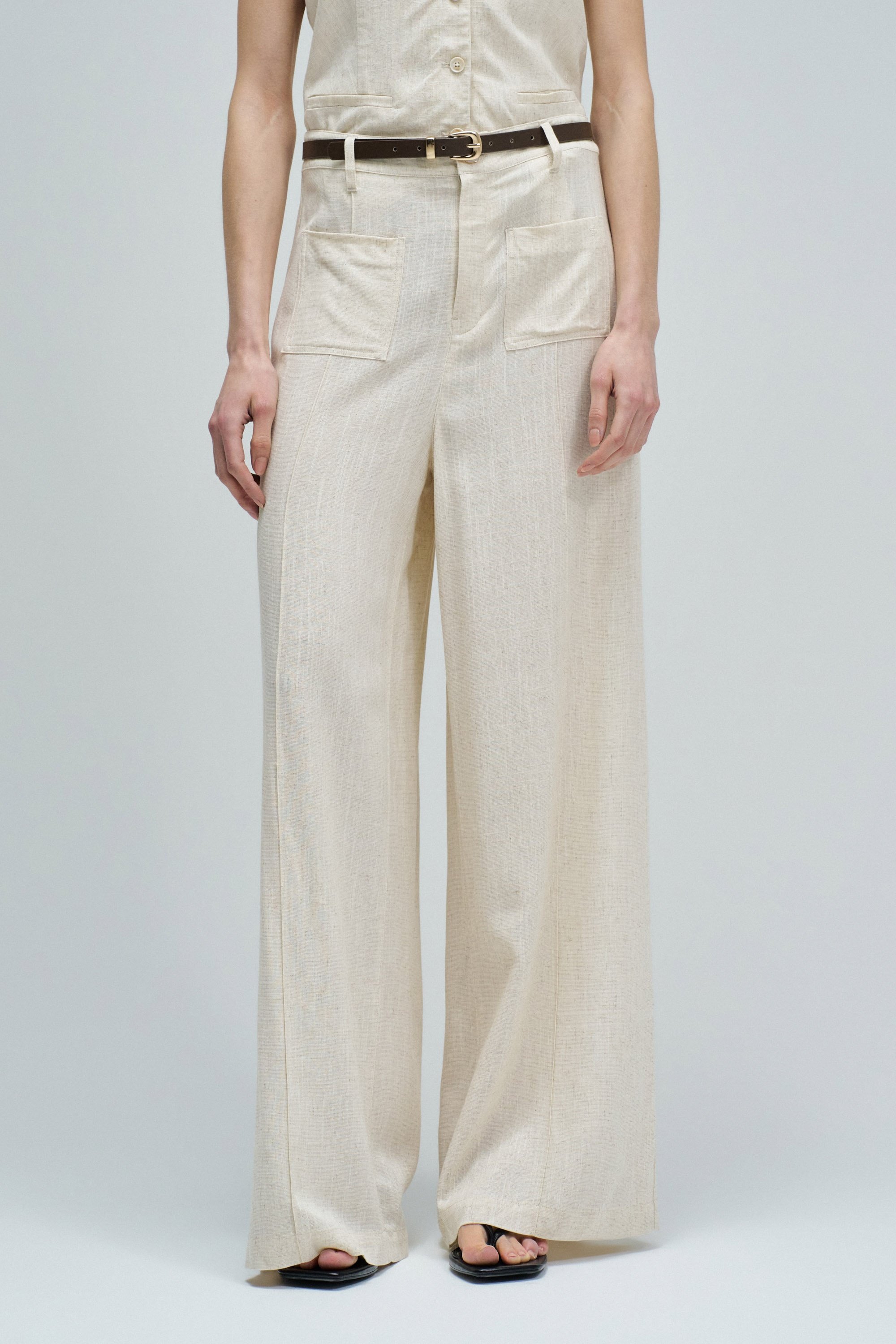 PANTALONS À JAMBES WIDE EN LIN, SALSA JEANS
