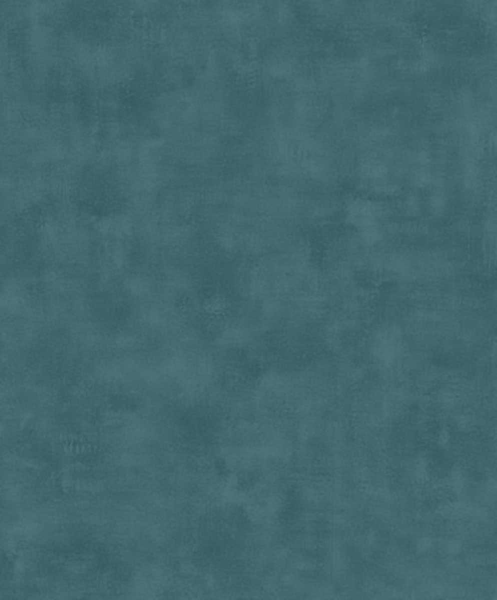 Papier peint uni effet toile lin bleu canard, HEXOA