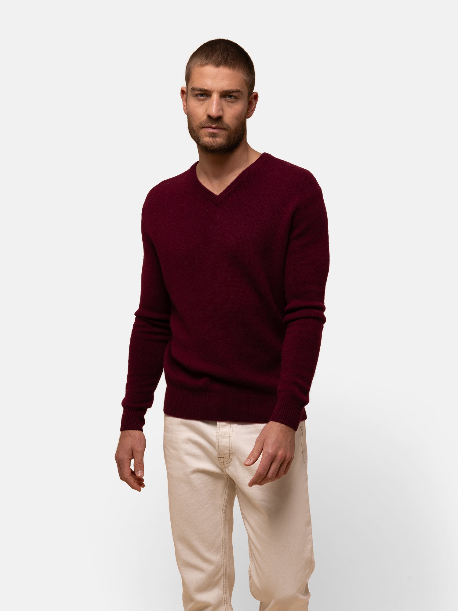 Pull col v pur cachemire NATHAN, JUST CASHMERE