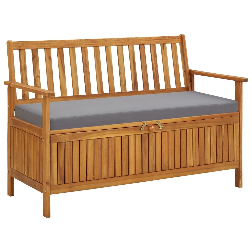 Banc de rangement de jardin en acacia, HOME MAISON