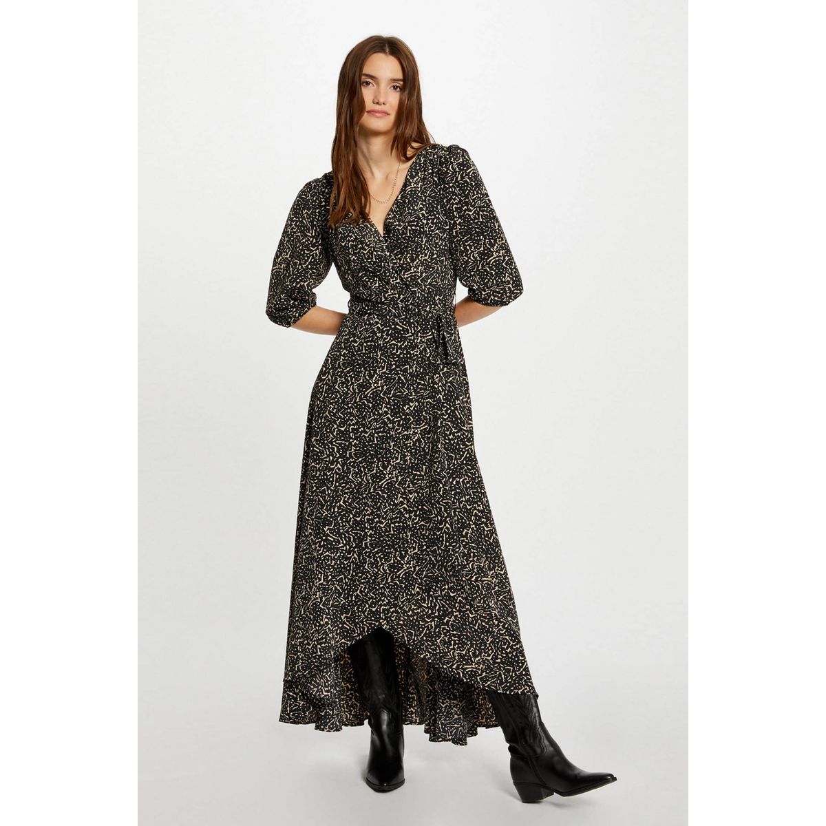 Robe longue portefeuille imprim e multico Morgan La Redoute