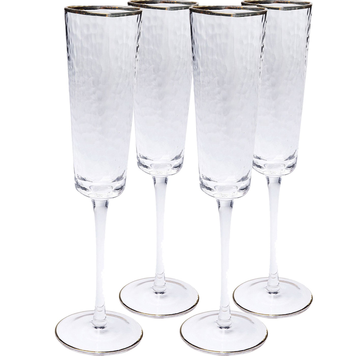Lot de 4 flûtes à champagne, HOMMAGE, KARE DESIGN