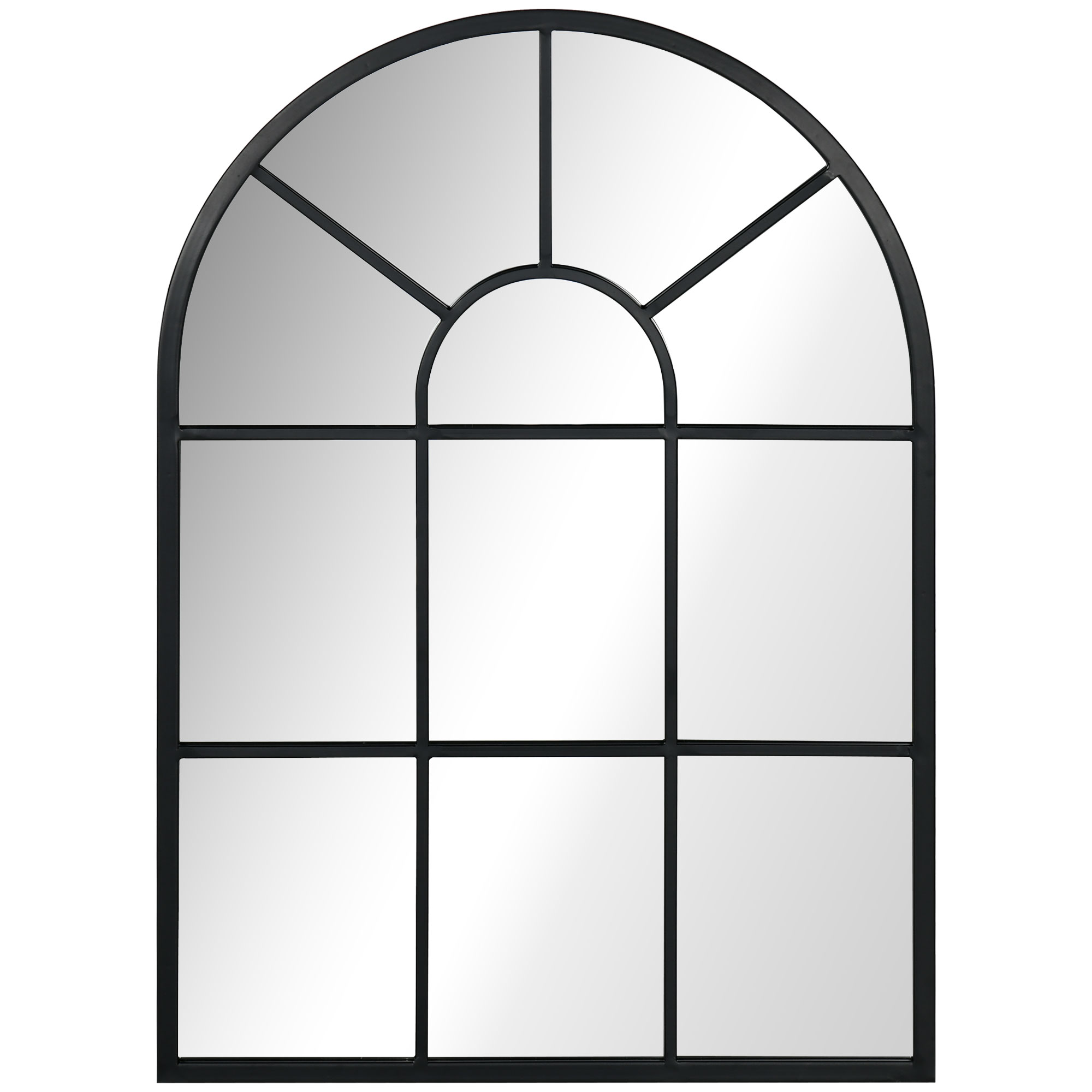 Miroir mural Verre Noir, HOMCOM