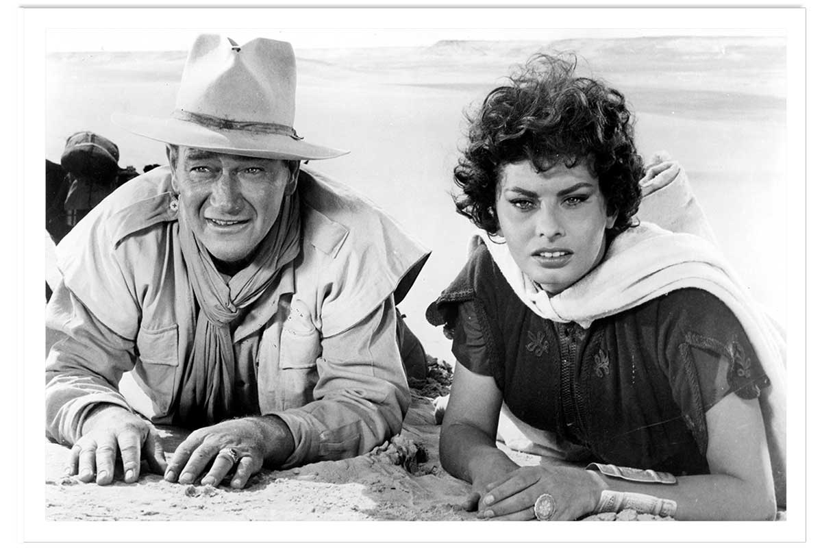 Affiche photo John Wayne et Sophia Loren, HEXOA
