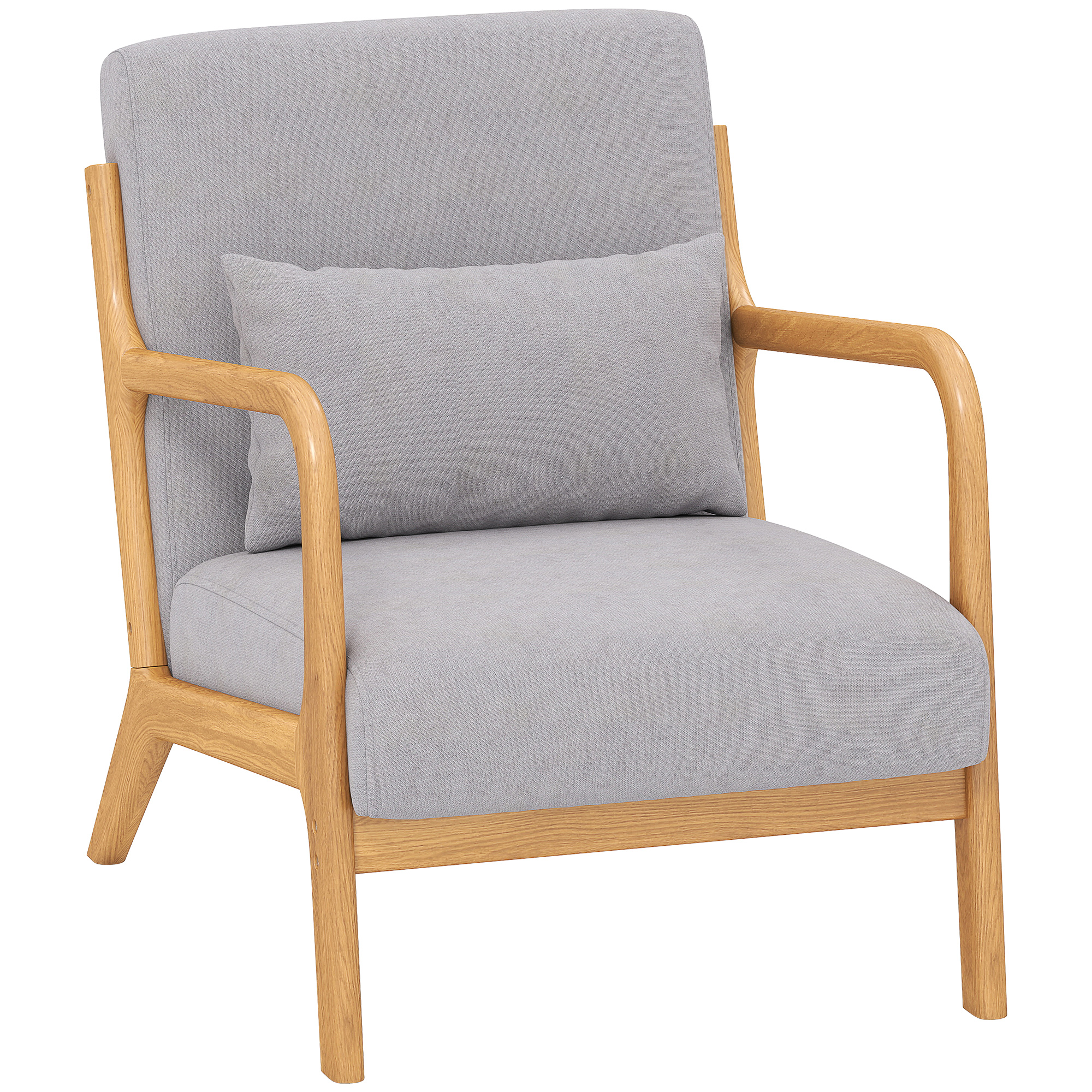 Accent Chair velours (100 % polyester) Gris, HOMCOM