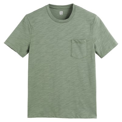 Organic Cotton T-Shirt with Crew Neck and Short Sleeves LA REDOUTE COLLECTIONS