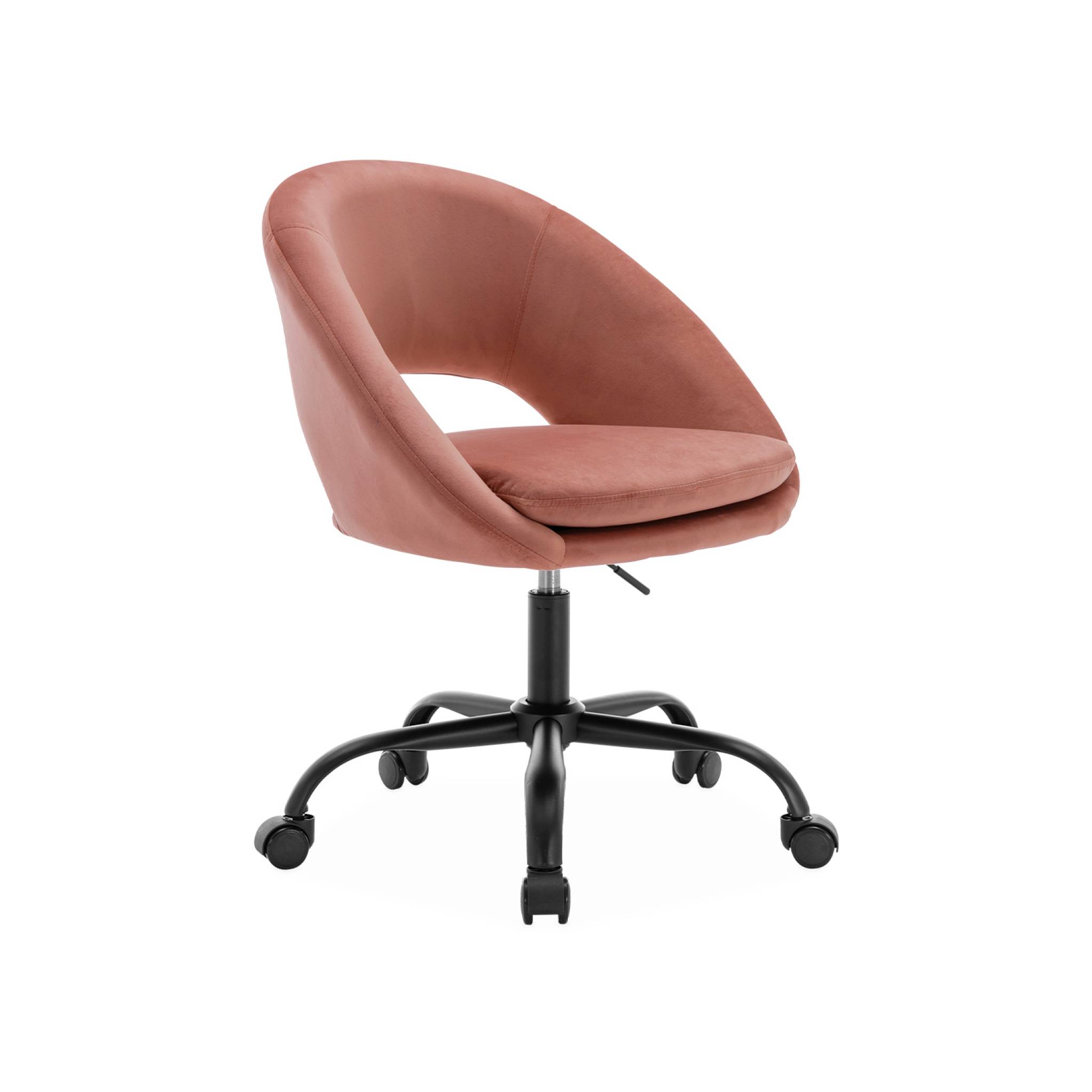 Chaise de bureau à roulettes métal et velours PAM, SWEEEK