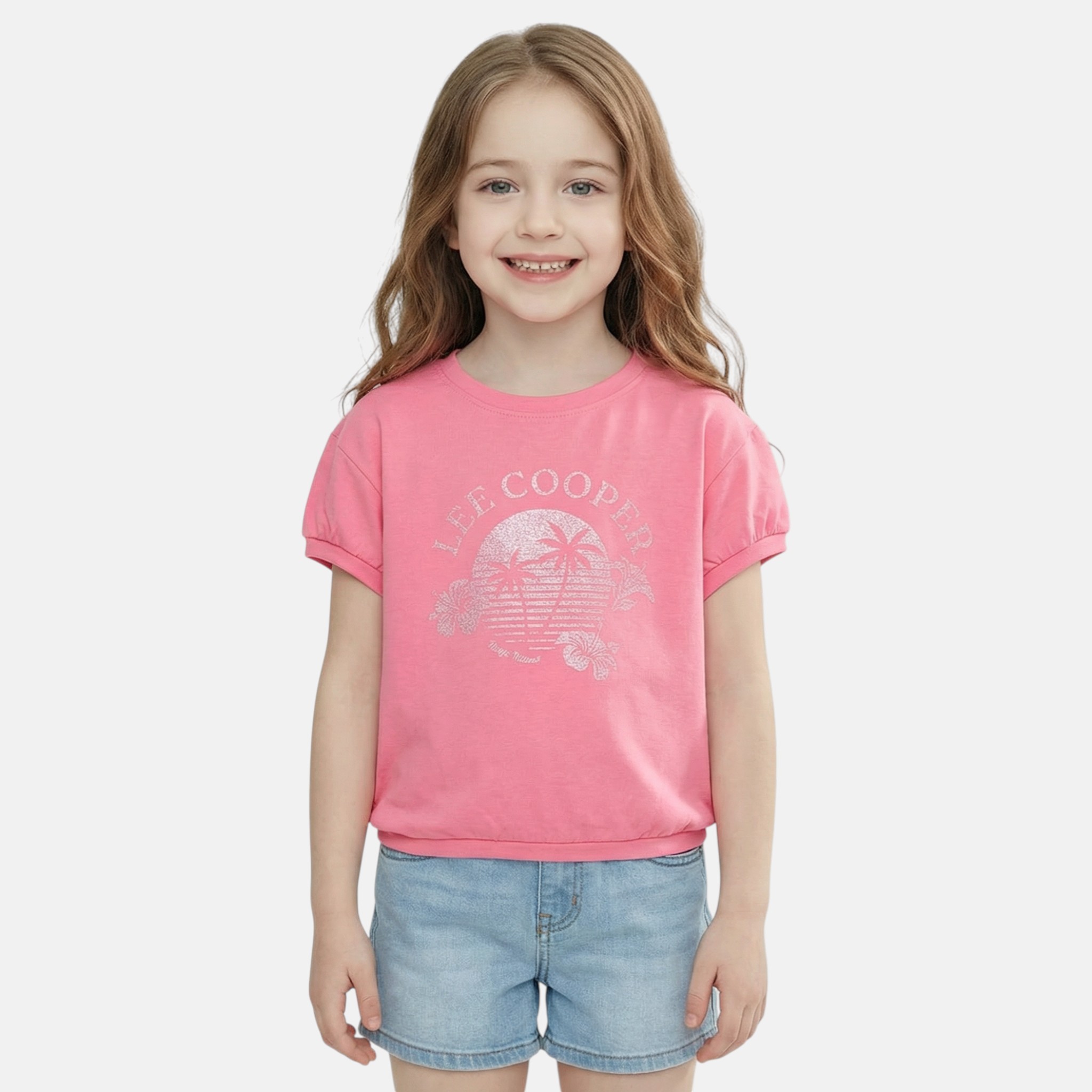 T-shirt manches courtes imprimé, col rond CROPPED, LEE COOPER