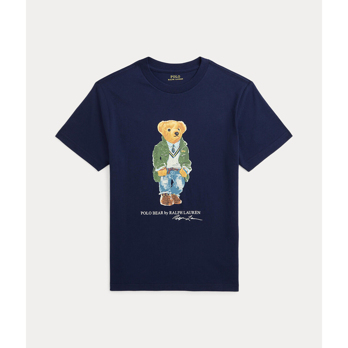 Image of Cotton Polo Bear T-Shirt with Short Sleeves