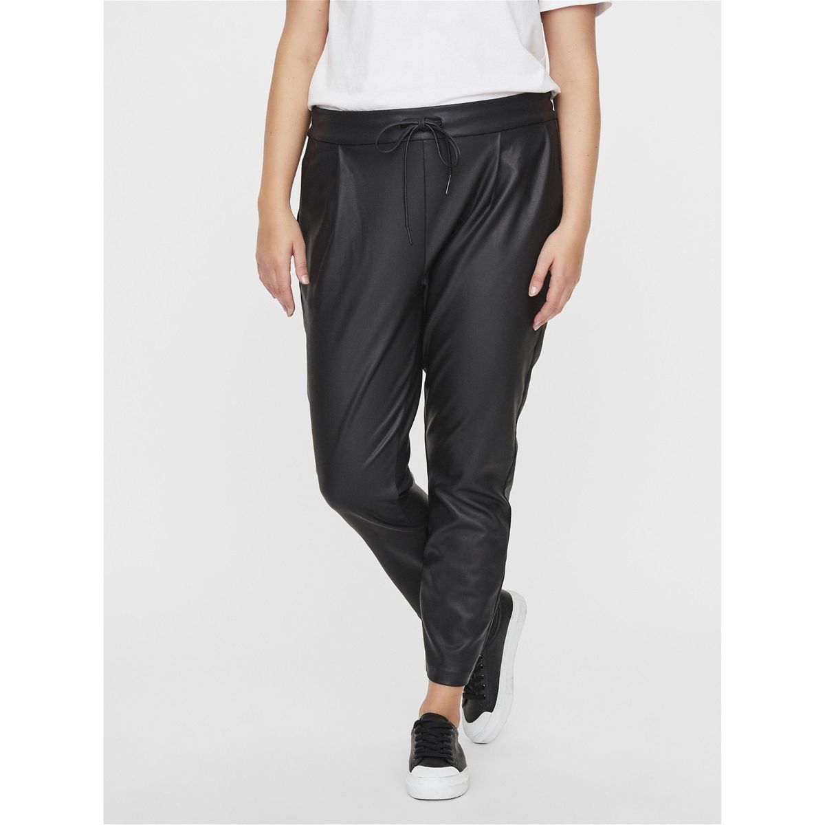 Pantalon en simili cuir vmeva taille moyenne pantalons noir