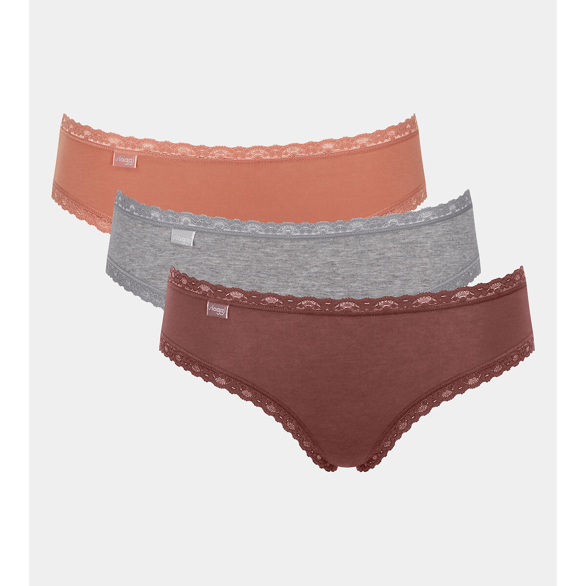 Pack of 3 24/7 weekend high cut knickers in cotton Sloggi