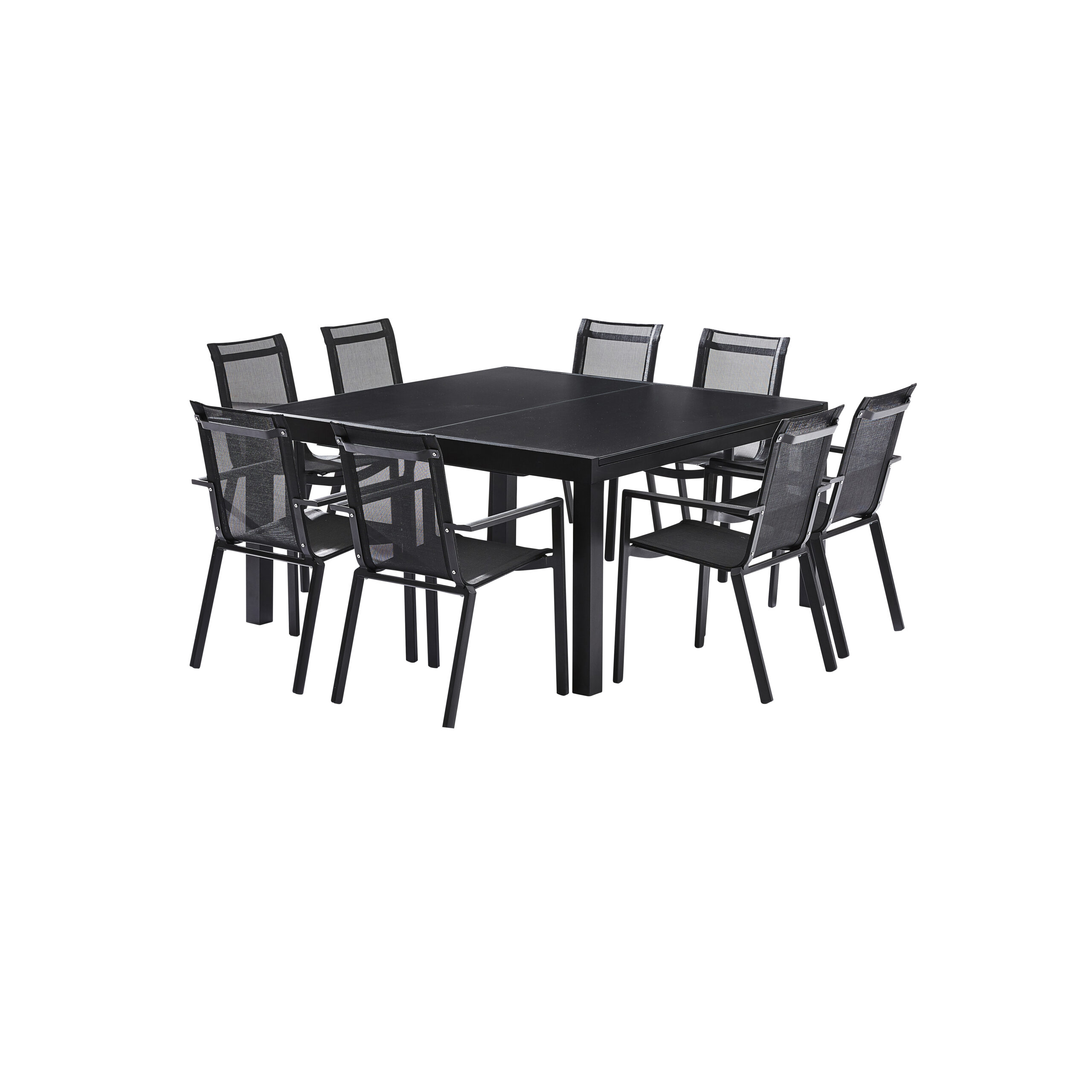 Ensemble de jardin aluminium noir 8/12P BLACKSTAR, WILSA GARDEN