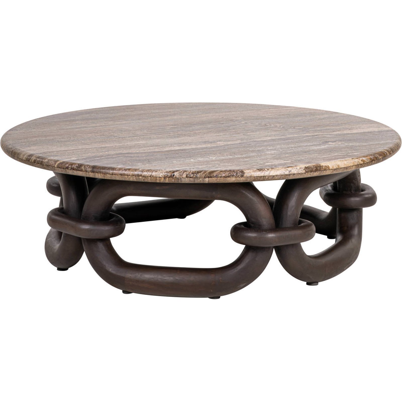 Table basse ronde en travertin, RECOLLECTION