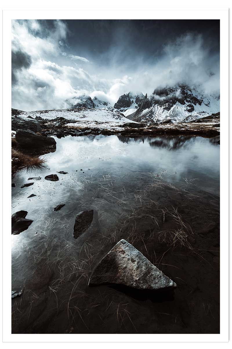 Affiche paysage face aux alpes, HEXOA
