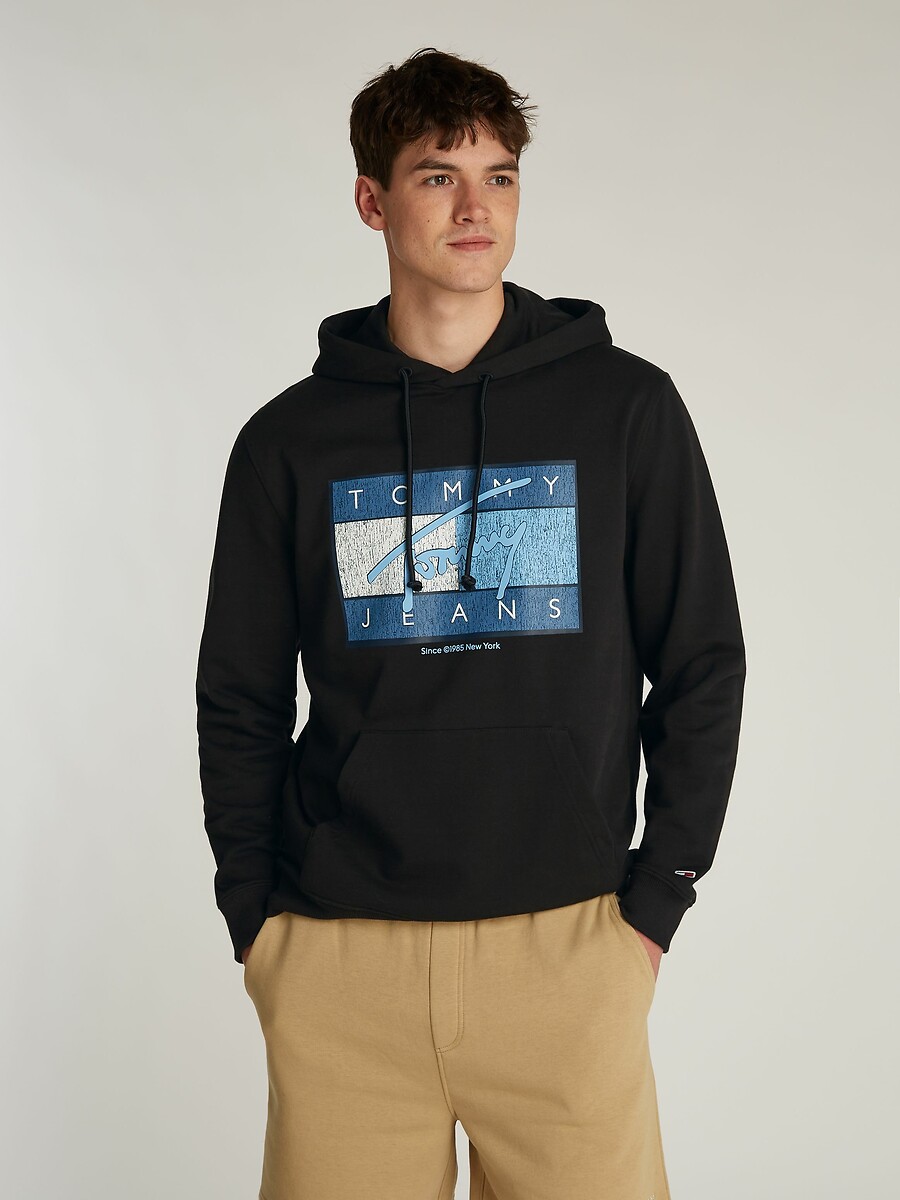 Sweat à capuche à logo, TOMMY JEANS