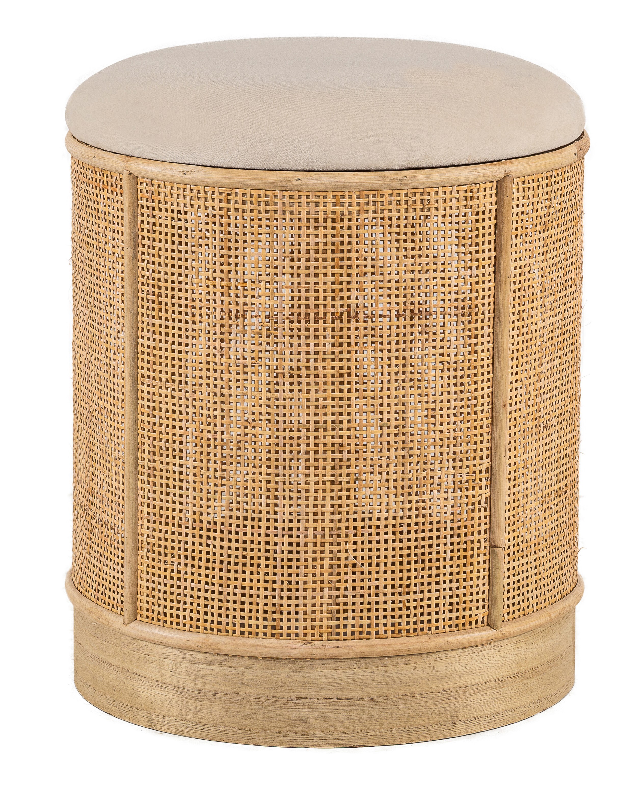 Pouf velours et rotin, CHUO, NORDLYS