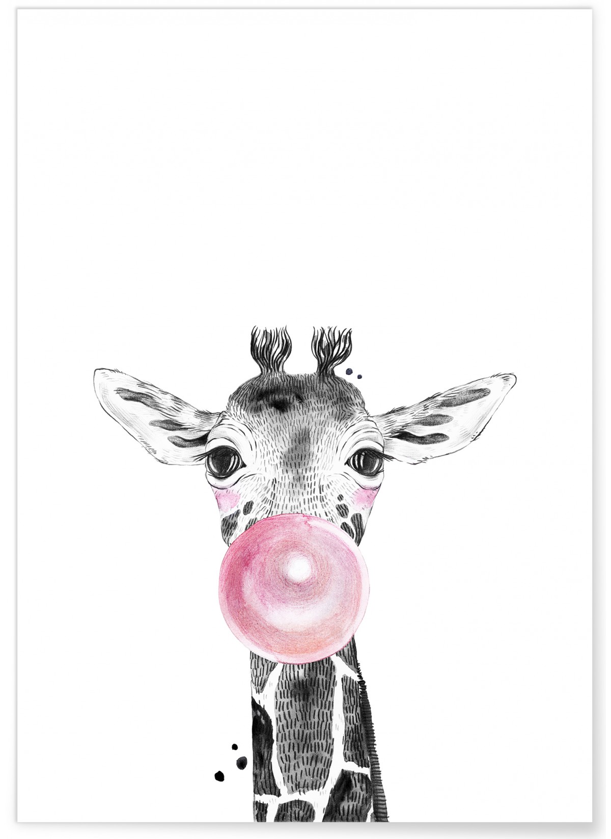 Affiche Bulle de Girafe Rose, L'AFFICHERIE