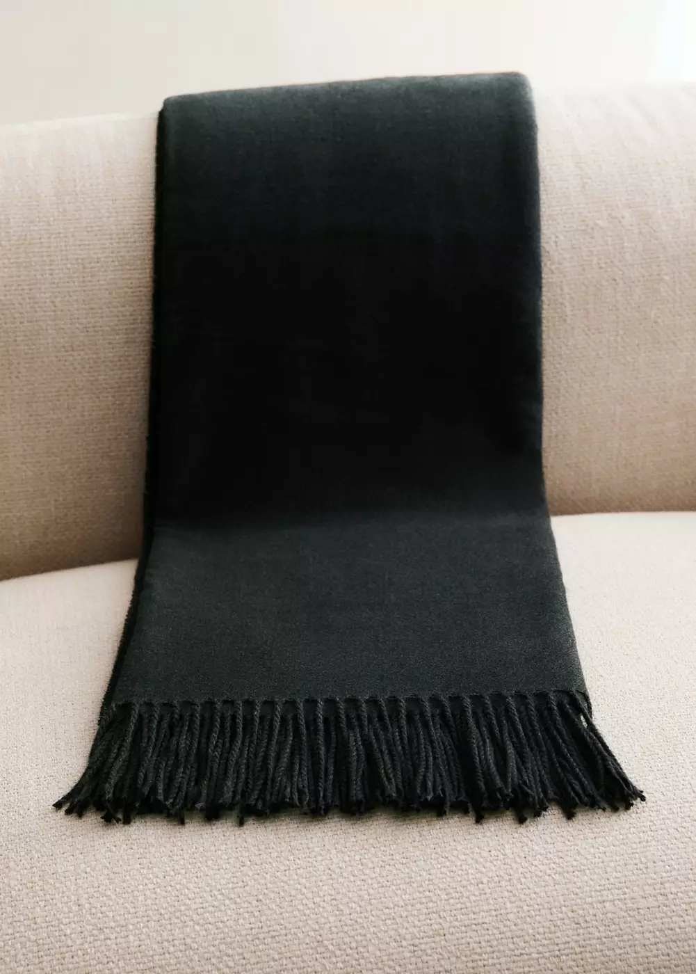 Couverture douce détail franges, MANGO HOME