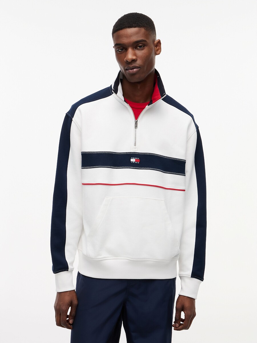 Sweat demi-zippé col montant, TOMMY JEANS