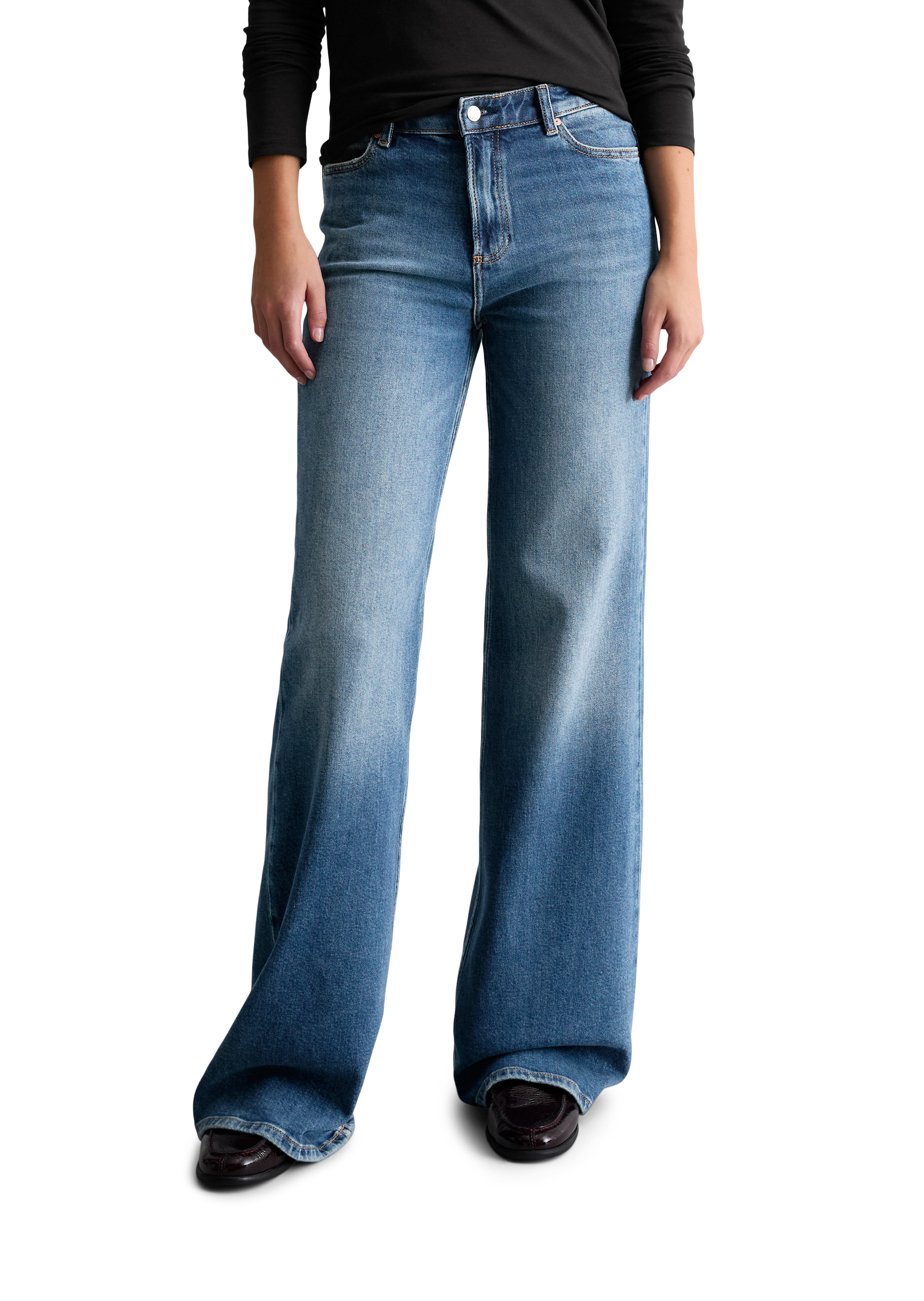 Jean modèle Grethe évasé en mélange de coton biologique et de lyocell, MARC O’POLO DENIM
