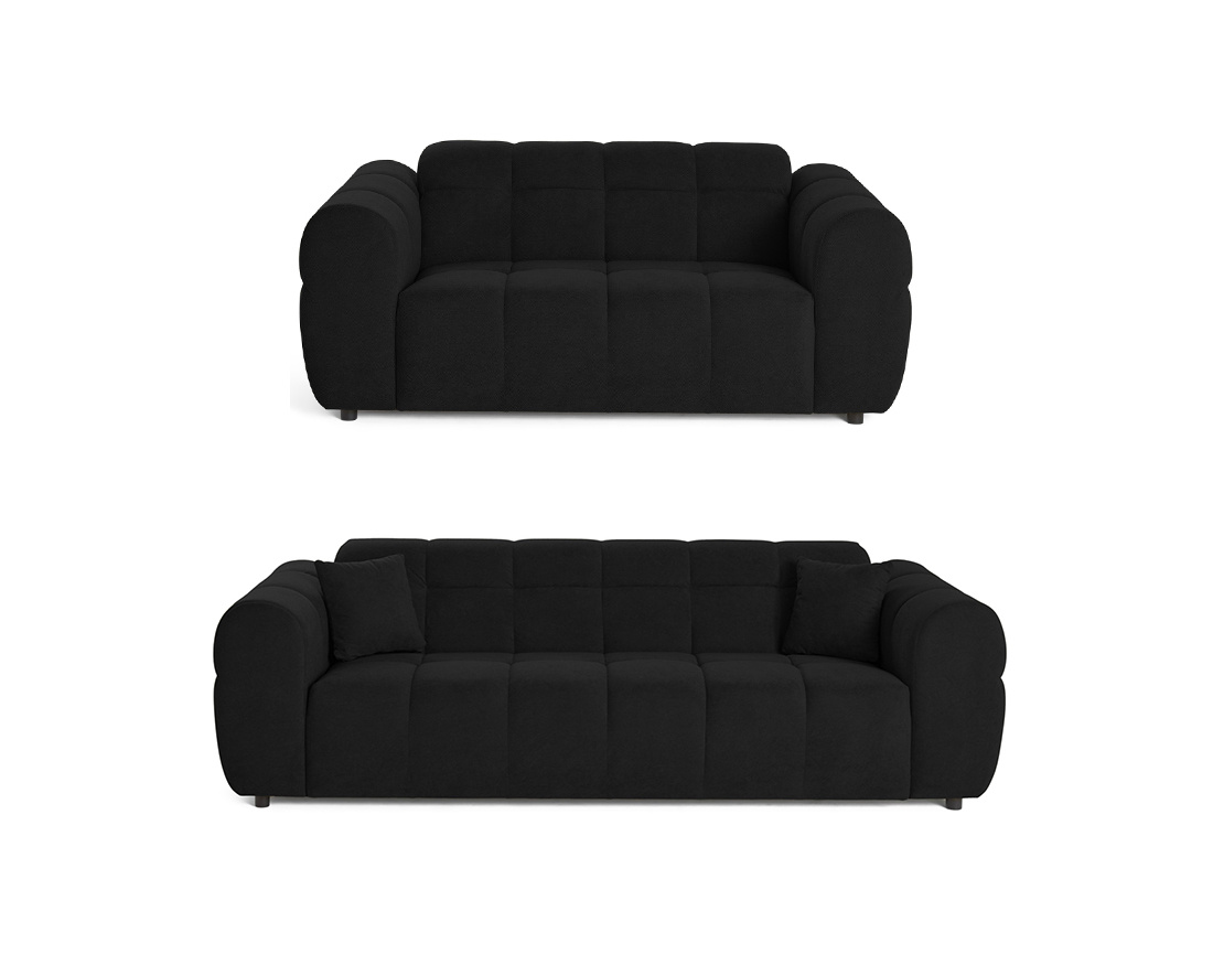 Ray - Ensemble de canapés droits 2+3 places tissu texturé, BEST MOBILIER